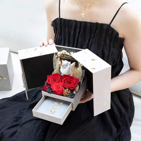 Necklace Red Eternal Rose Gift Box - shipping takes 1-4 days